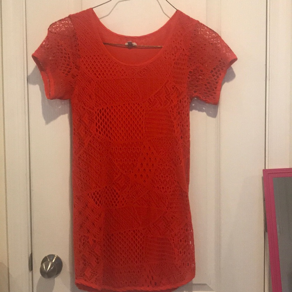 Ecote orange/red color dress mid-length small